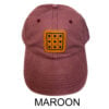 Maroon Dad Hat with Leather Patch