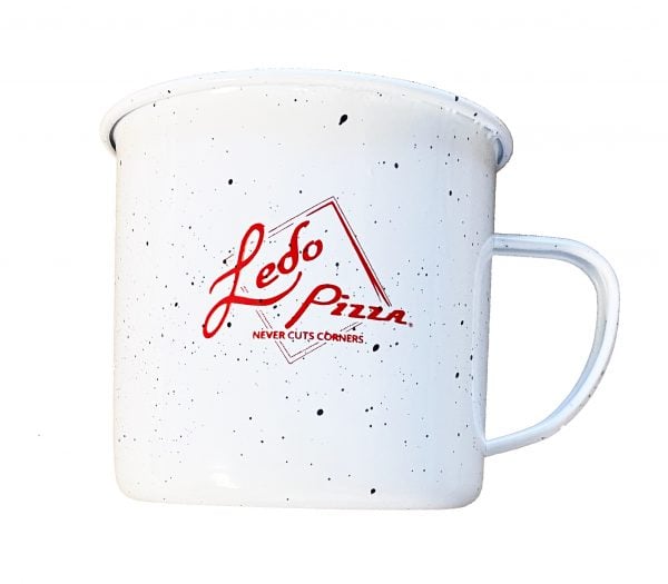 Ledo Pizza Never Cut Corners Campfire Mug