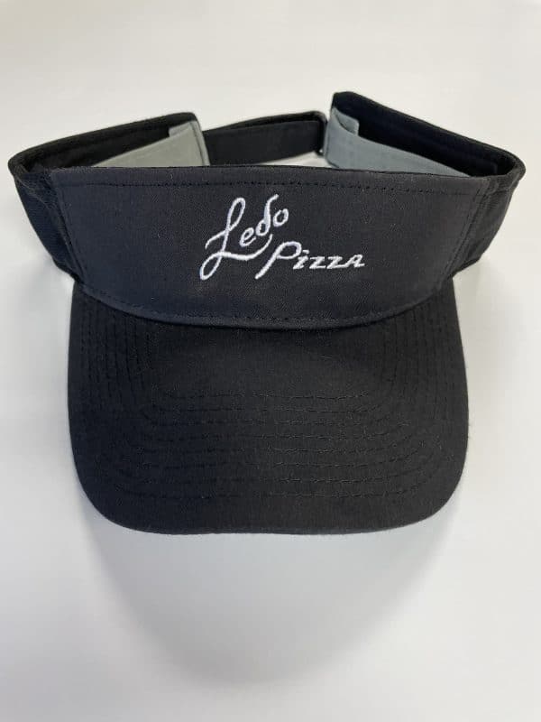 Black Ledo Pizza Visor with white logo