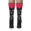 Black Ledo Pizza Logo Socks back with red cuff