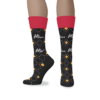 Black Ledo Pizza Logo Socks side with red cuff